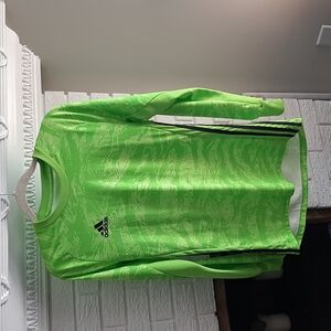 Men's Adidas Neon Green Long Sleeve Sports T-shirt Sweatshirt Size S